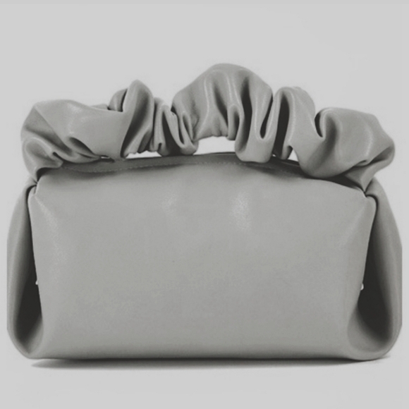 NEW! MINI BAG TOP HANDLE FAUX LEATHER GREY - Picture 1 of 5